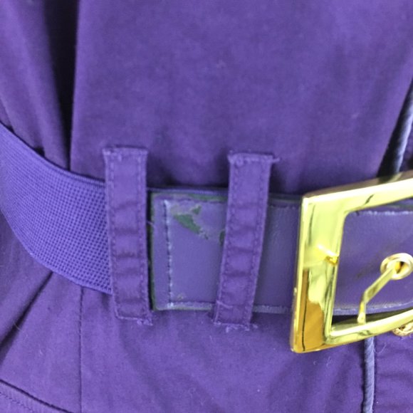 BEBE Gold logo hardware belted button shirt - Picture 10 of 10